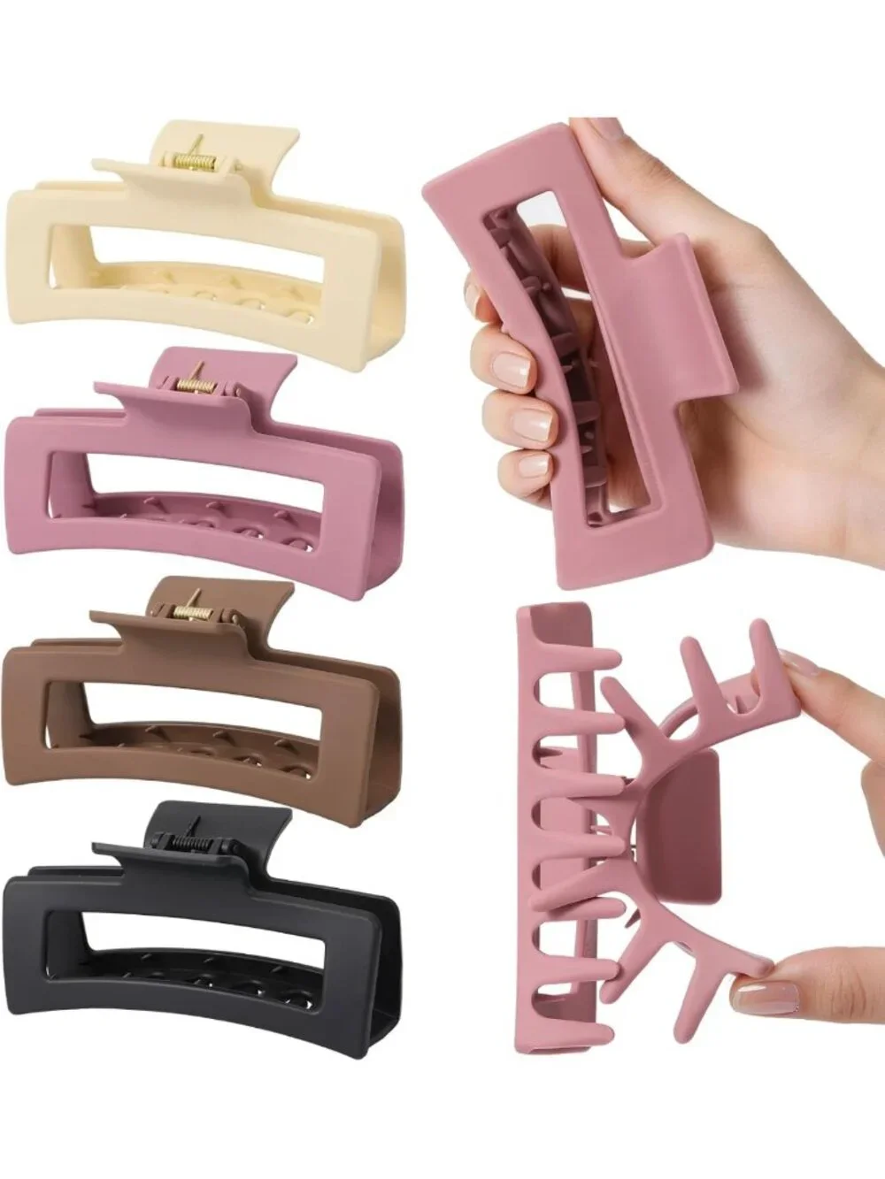 4Pcs Extra Large Cloud Claw Clips for Thick/Curly Hair - Jumbo Silicone Hair